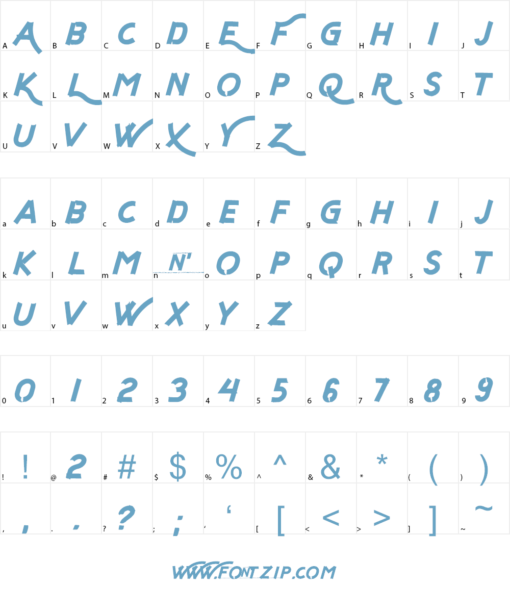 Fly n Walk Font Character